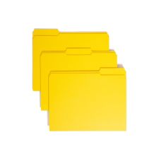 Smead Color File Folders, With Reinforced Tabs, Letter Size, 1/3 Cut, Yellow, Box Of 100