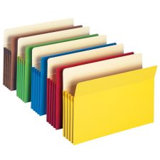 Smead Color File Pockets, 3 1/2" Expansion, 9 1/2" x 14 3/4", Assorted Colors, Pack Of 5