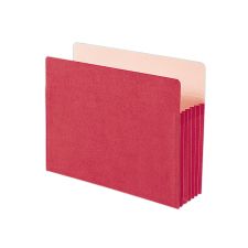 Smead Color File Pockets, Letter Size, 5 1/4" Expansion, 9 1/2" x 11 3/4", Red