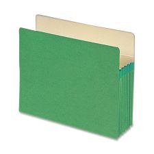 Smead Color Top-Tab File Pockets, Letter Size, 5 1/4" Expansion, Green