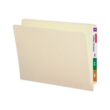 Smead End-Tab Folders, Straight Cut, Letter Size, 100% Recycled, Manila, Pack Of 100