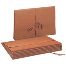 Smead Expanding Wallet With Flap, 5 1/4" Expansion, 10" x 15", 30% Recycled, Redrope