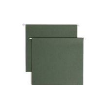 Smead Hanging Box-Bottom File Folders, 3" Expansion, Letter Size, Standard Green, Box Of 25