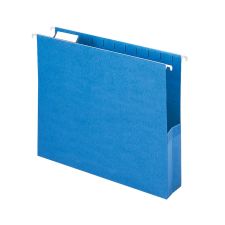 Smead Hanging File Pocket With Tab, 2" Expansion, 1/5-Cut Adjustable Tab, Letter Size, Sky Blue, Box of 25