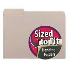 Smead Interior File Folders, 1/3-Cut Tabs: Assorted, Letter Size, 0.75" Expansion, Gray, 100/Box