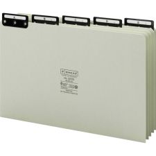 Smead Pressboard Alphabetic File Guides With Metal Tabs, Legal Size, 100% Recycled, Green, Pack Of 25