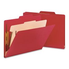 Smead Top-Tab Color Classification Folders, Letter Size, 2" Expansion, 1 Divider, Red, Box Of 10