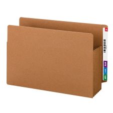Smead TUFF Redrope End-Tab Expanding File Pockets, 5 1/4" Expansion, Legal Size, 30% Recycled, Redrope, Box Of 10