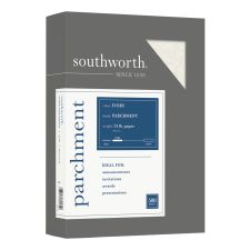Southworth Fine Business Parchment Paper, 24 Lb, 8 1/2" x 11", Ivory, Pack Of 500 sheets