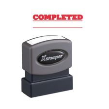 Xstamper COMPLETED Stamp, 62% Recycled, 100000 Impressions, Red