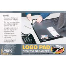 Artistic Logo Pad Desk Organizer, 20" x 31", Black/Clear