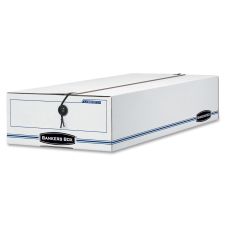 Bankers Box Liberty Corrugated Storage Boxes, 4 1/4" x 9 1/4" x 23 3/4", White/Blue, Case Of 12