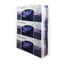 Kantek Acrylic Glove Box Holder, Triple, 11" x 3 1/2" x 14 1/2", Clear