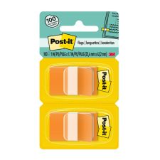 Post-it Flags, 1" x 1 -11/16", Orange, 50 Flags Per Pad, Pack Of 2 Pads