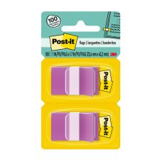 Post-it Flags, 1" x 1 -11/16", Purple, 50 Flags Per Pad, Pack Of 2 Pads