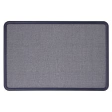Quartet Contour Fabric Bulletin Board, 48" x 36", Plastic Frame With Light Blue/Navy Finish