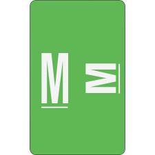 Smead ACCS Alphaz Permanent Color-Coded Label Refill Pack, M, Light Green, Pack Of 100