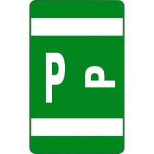 Smead ACCS Alphaz Permanent Color-Coded Label Refill Pack, P, Dark Green, Pack Of 100