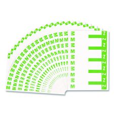 Smead AlphaZ Color-Coded First Letter Combo Alpha Labels, M/Z, 1.16 x 3.63, Light Green/White, 5/Sheet, 20 Sheets/Pack