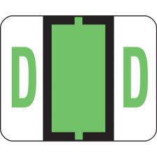 Smead BCCR Bar-Style Permanent Alphabetical Labels, D, Light Green, Roll Of 500