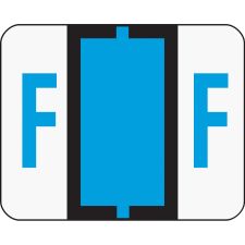 Smead BCCR Bar-Style Permanent Alphabetical Labels, F, Blue, Roll Of 500