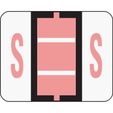 Smead BCCR Bar-Style Permanent Alphabetical Labels, S, Pink, Roll Of 500