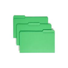 Smead Color File Folders, Legal Size, 1/3 Cut, Green, Box Of 100