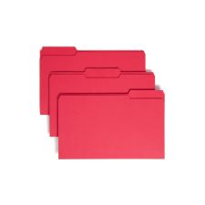 Smead Color File Folders, Legal Size, 1/3 Cut, Red, Box Of 100