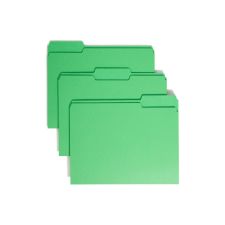 Smead Color File Folders, Letter Size, 1/3 Cut, Green, Box Of 100 (12143)