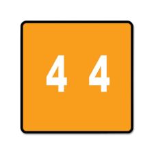 Smead DCC and DCCRN Color-Coded Numeric Labels, SMD67424, "Number", 1 1/2"W x 1 1/2"L, Orange, 250 Per Roll