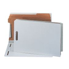 Smead End-Tab Classification Folders, 3" Expansion, 3 Dividers, 8 1/2" x 14", Legal, 60% Recycled, Gray/Green, Box of 10
