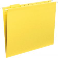 Smead Hanging File Folders, 1/5-Cut Adjustable Tab, Letter Size, Yellow, Box Of 25