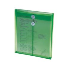 Smead Poly Envelopes With String-Tie Closure, 1 1/4" Expansion, Letter Size, Green, Pack Of 5 Envelopes