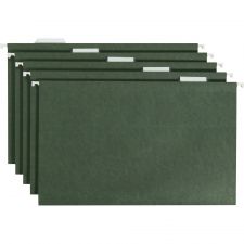 Smead Premium-Quality Hanging Folders, 1/5 Cut, Legal Size, Standard Green, Pack Of 25