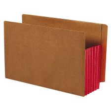 Smead Redrope Extra-Wide End-Tab File Pockets, Legal Size, 5 1/4" Expansion, 30% Recycled, Red Gusset, Box Of 10