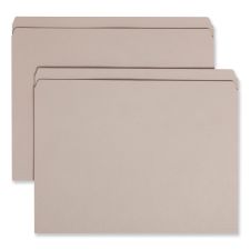 Smead Reinforced Top Tab Colored File Folders, Straight Tabs, Letter Size, 0.75" Expansion, Gray, 100/Box