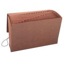 Smead TUFF Expanding File With Flap & Elastic Cord, 31 Pockets, 1-31, 15" x 10" Legal Size, 30% Recycled, Brown