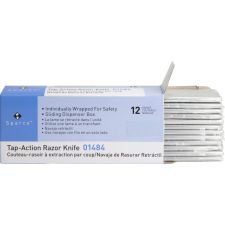 Sparco Tap Action Razor Knife - Stainless Steel Blade - Reversible - 12 / Box