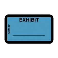 Tabbies Color-coded Legal Exhibit Labels, TAB58091, 1 5/8"W x 1"L, Blue, Pack Of 252