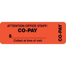 Tabbies Permanent "Co-Pay" Wrap Label Roll, TAB40566, Orange, Roll Of 500