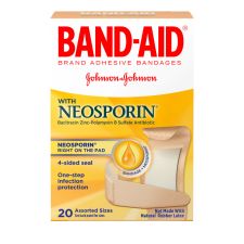 Band-Aid Brand Antibiotic Bandages, Assorted Sizes, Box Of 20
