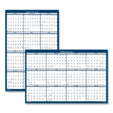House of Doolittle Recycled Poster Style Reversible/Erasable Yearly Wall Calendar, 18 x 24, White/Blue/Gray Sheets, 12-Month (Jan to Dec): 2026