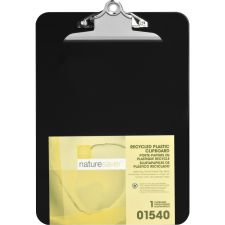 Nature Saver Plastic Clipboards, 8 1/2" x 12", 100% Recycled, Black