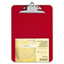Nature Saver Plastic Clipboards, 9" x 12", 100% Recycled, Red