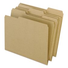 Pendaflex Earthwise by Pendaflex 100% Recycled Colored File Folders, 1/3-Cut Tabs: Assorted, Letter, 0.5" Expansion, Brown, 100/Box