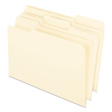 Pendaflex Earthwise by Pendaflex 100% Recycled Manila File Folder, 1/3-Cut Tabs: Assorted, Legal Size, 0.75" Expansion, Manila, 100/Box