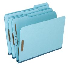 Pendaflex Heavy-Duty Pressboard Folders With Embossed Fasteners, Letter Size, 100% Recycled, Blue, Pack Of 25