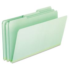 Pendaflex Pressboard Expanding File Folders, 1/3-Cut Tabs: Assorted, Legal Size, 1" Expansion, Green, 25/Box