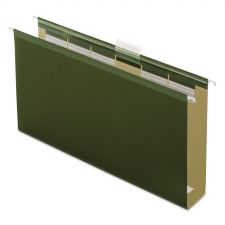 Pendaflex Ready-Tab Extra Capacity Reinforced Colored Hanging Folders, Legal Size, 1/6-Cut Tabs, Standard Green, 20/Box
