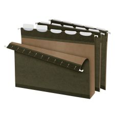 Pendaflex Ready-Tab With Lift Tab Technology Reinforced Box-Bottom Hanging Folders, Letter Size, Standard Green, Pack Of 20